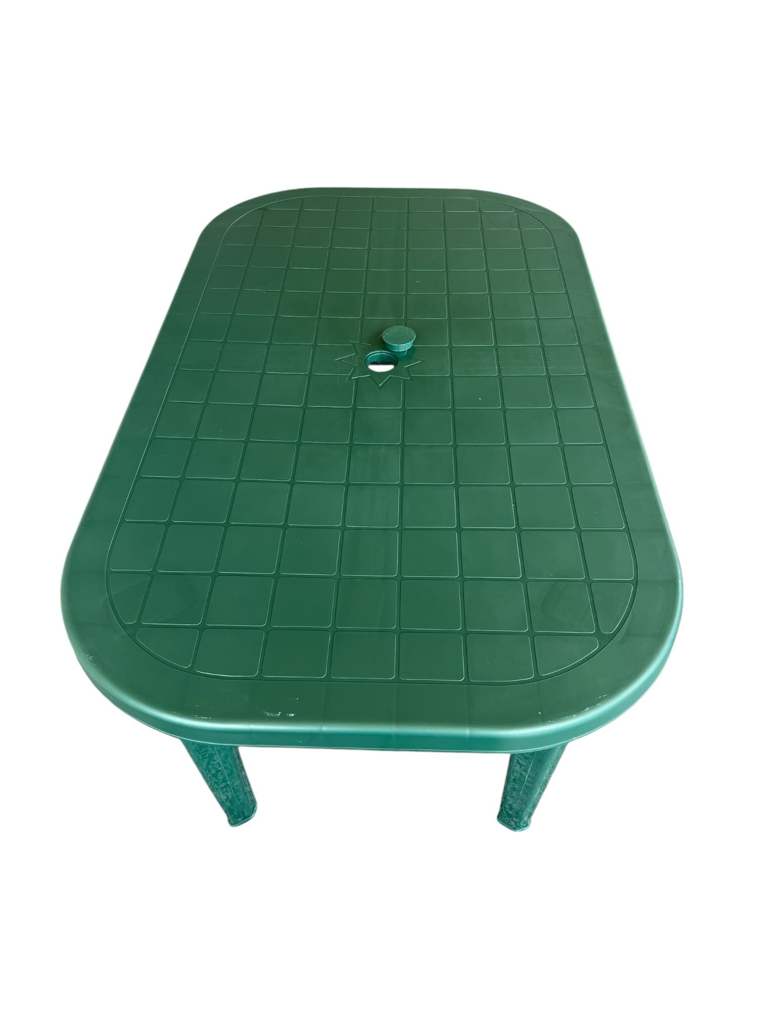 BE:FIRST スタジアム　M Masa fixa pentru gradina, plastic, ovala, verde, 6 persoane, 140 x